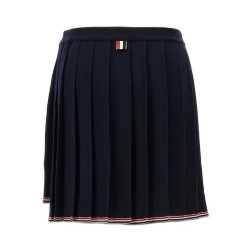 Pleated Full Needle Knitted Skirt