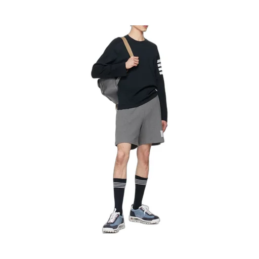 4-Bar Striped Crewneck Sweatshirt
