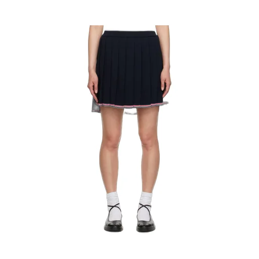 Pleated Full Needle Knitted Skirt