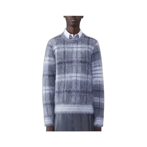Tartan Crewneck Long-Sleeved Jumper