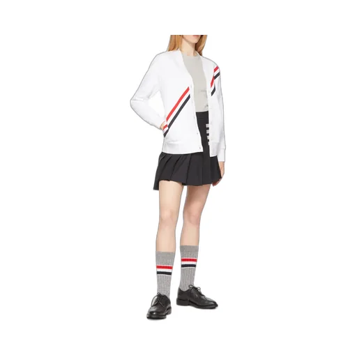 4-Bar Striped Pleated Mini Skirt