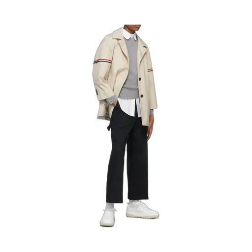 Rwb Striped Single-Breasted Coat