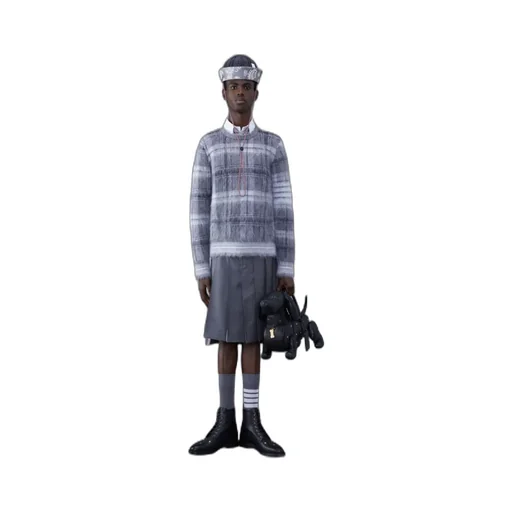 Tartan Crewneck Long-Sleeved Jumper