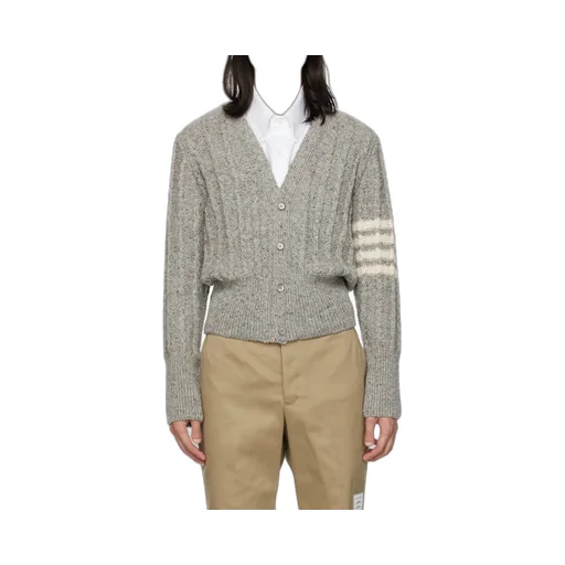 Rwb Striped Twist Cable-Knitted Cardigan
