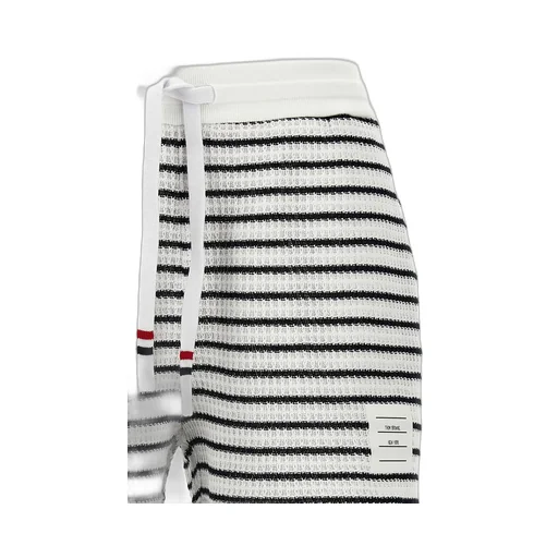 Logo Patch Striped Drawstring Shorts