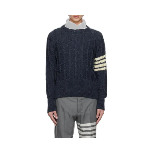 Rwb Stripe Cable-Knit Crewneck Jumper