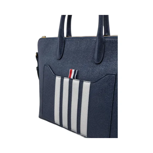 4-Bar Stripe Zipped Briefcase