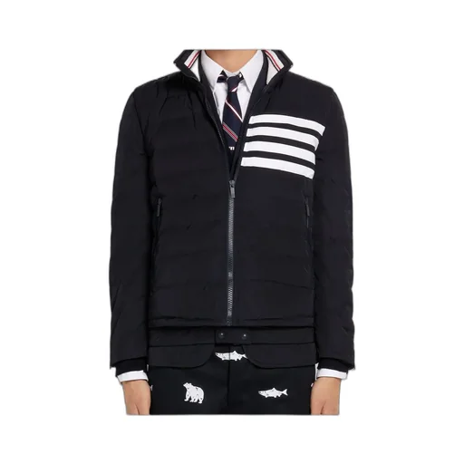 4-Bar Motif Zipped Gilet
