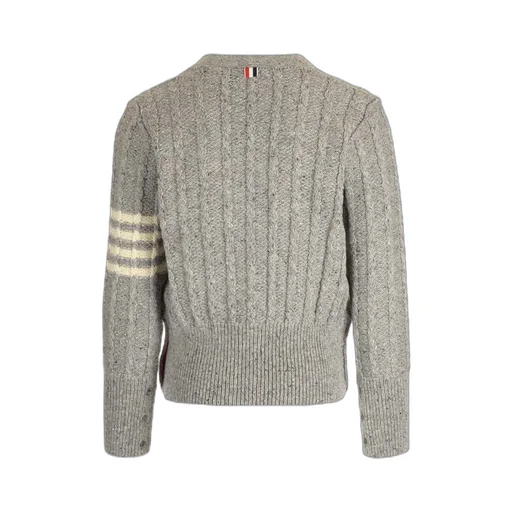 Rwb Striped Twist Cable-Knitted Cardigan