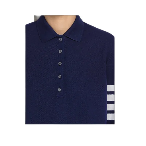Long-Sleeved Knitted Polo Shirt