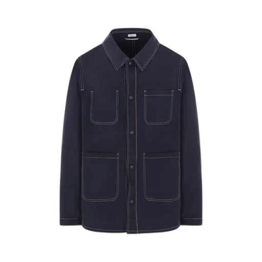 Contrast-Stitching Shirt Jacket