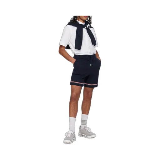 Mid-Rise Drawstring Track Shorts