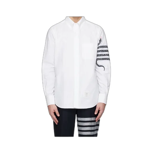 Embroidered Snake Cotton Shirt