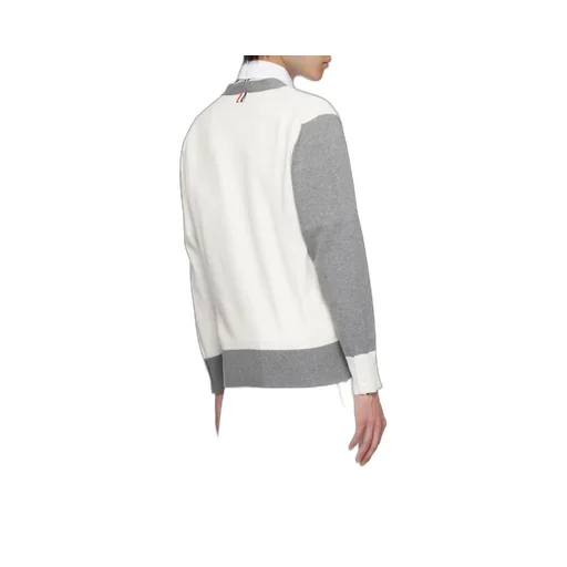 4-Bar Colourblock Button-Up Cardigan