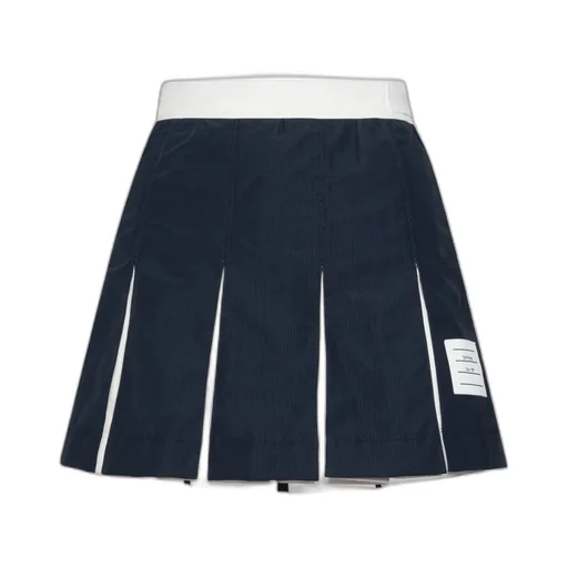 Pleated Ripstop Miniskirt