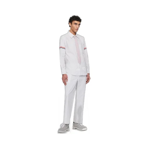 Rwb-Striped Curved Hem Shirt
