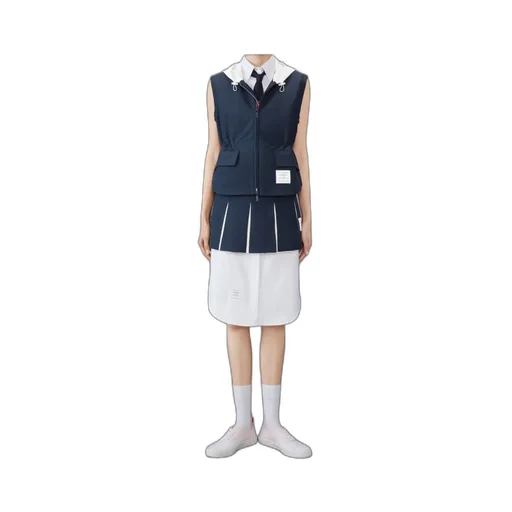 Pleated Ripstop Miniskirt