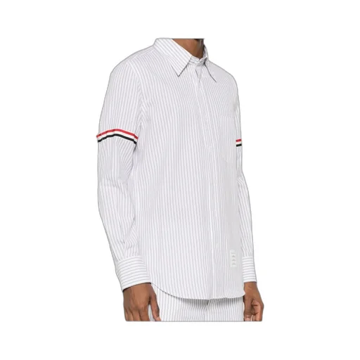 Rwb-Striped Curved Hem Shirt