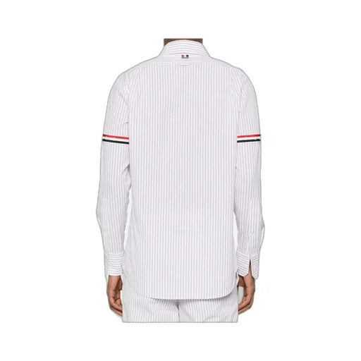Rwb-Striped Curved Hem Shirt