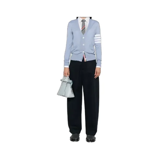 4-Bar V-Neck Knitted Cardigan