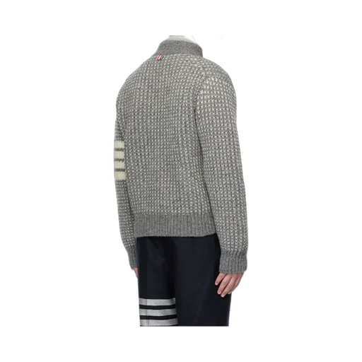 4-Bar Chunky-Knit Bomber Jacket