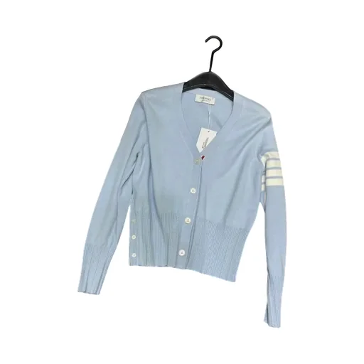 4-Bar V-Neck Knitted Cardigan