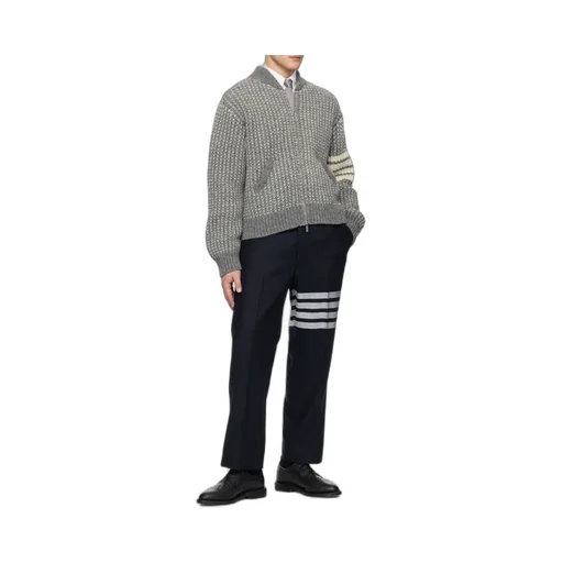 4-Bar Chunky-Knit Bomber Jacket