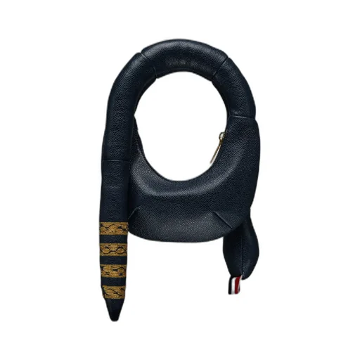 4-Bar Embroidered Snake-Shape Shoulder Bag