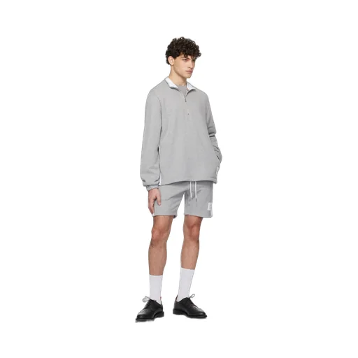 Mid-Rise Drawstring Track Shorts