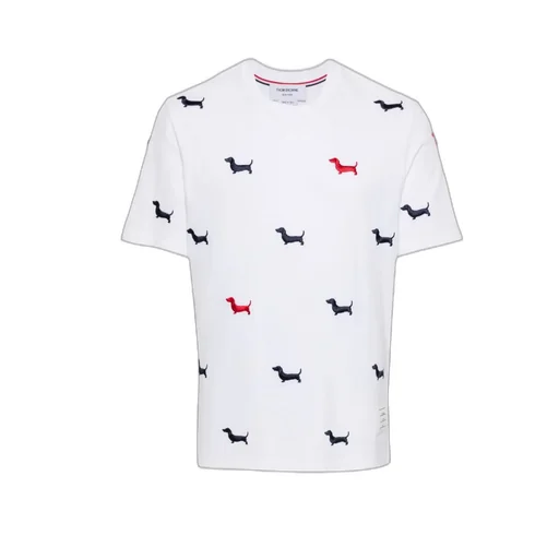 Dog-Embroidered Crewneck T-Shirt