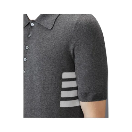 4-Bar Short-Sleeved Knitted Polo Shirt