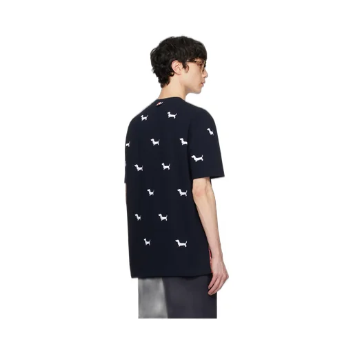 Dog-Embroidered Crewneck T-Shirt