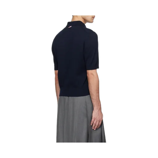 4-Bar Short-Sleeved Knitted Polo Shirt