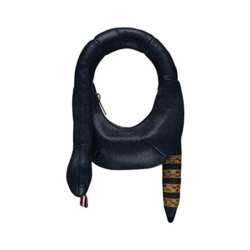 4-Bar Embroidered Snake-Shape Shoulder Bag