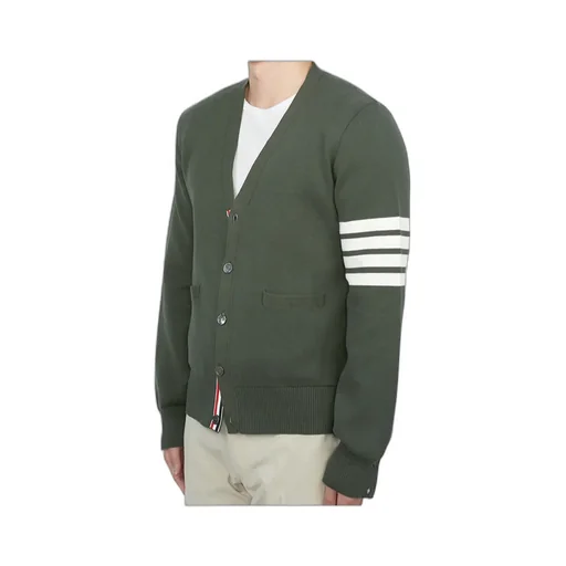4-Bar Cotton Cardigan