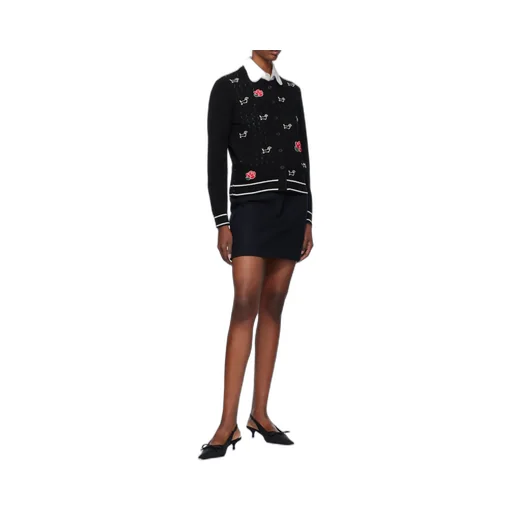 Hector Rose Embroidered Buttoned Cardigan