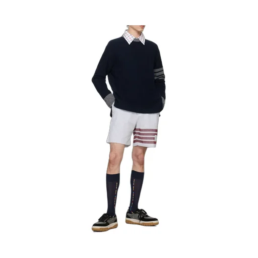 4-Bar Striped Drawstring Track Shorts