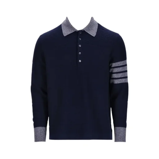 4-Bar Stripe Knitted Polo Shirt