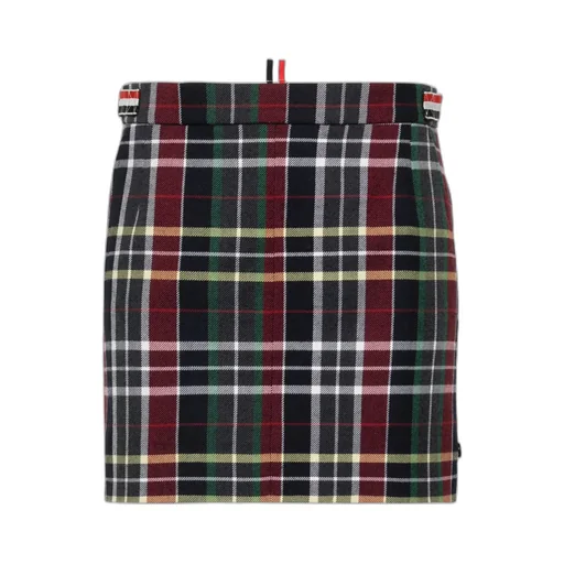 Rwb Stripe Detailed Checked Mini Skirt