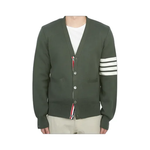 4-Bar Cotton Cardigan