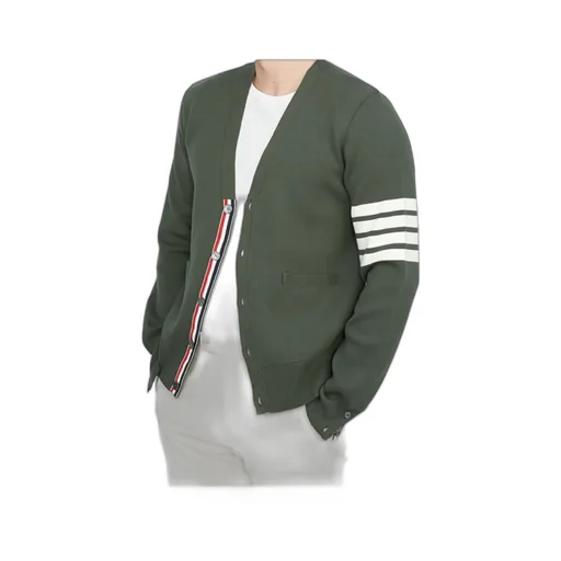 4-Bar Cotton Cardigan