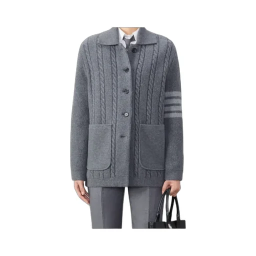 Cable-Knit Bomber Jacket