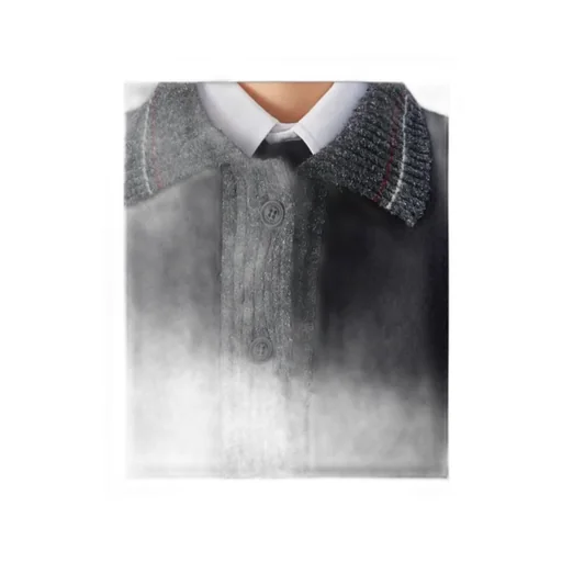 Speckled-Trim Long-Sleeved Cardigan