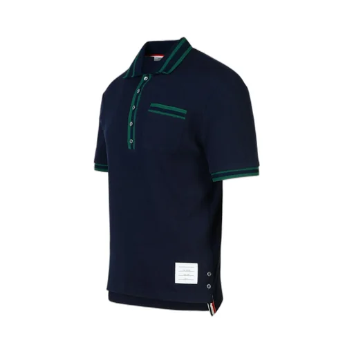 Pointelle Stripe Detailed Polo Shirt