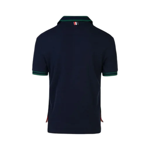 Pointelle Stripe Detailed Polo Shirt