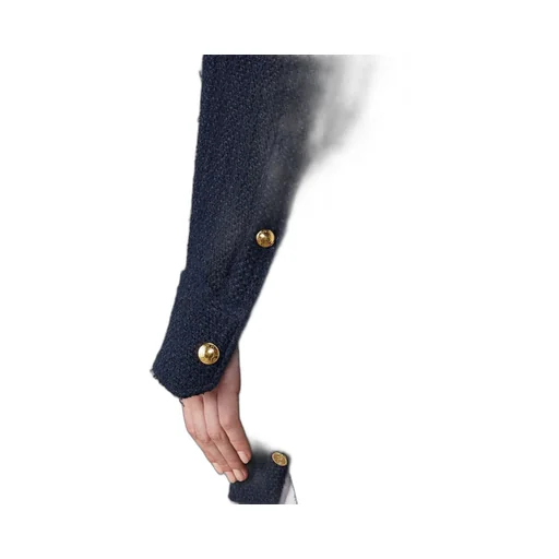 Rwb-Striped Tweed Button-Up Blazer