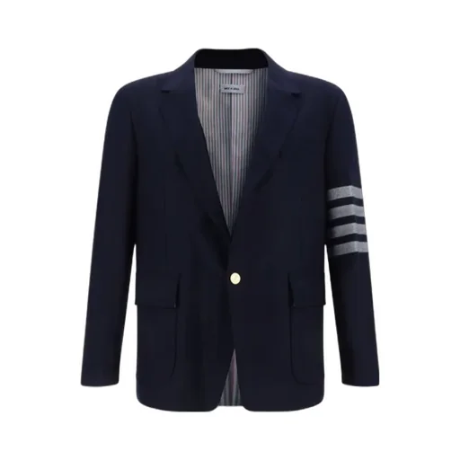 Single-Breasted Striped Tailored Blazer