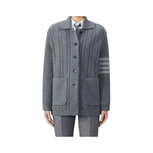 Cable-Knit Bomber Jacket