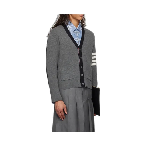 4-Bar Stripe Detailed Cardigan