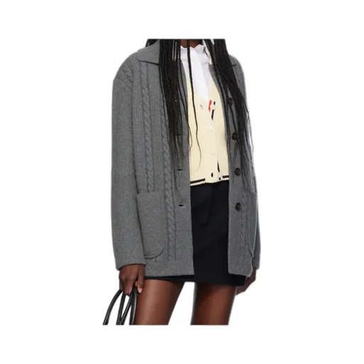 Cable-Knit Bomber Jacket